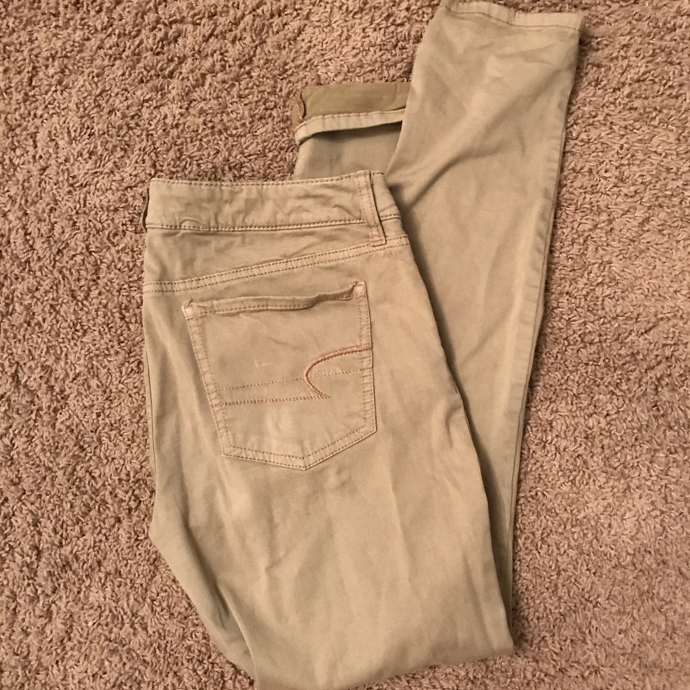 AE Khaki Jeggings